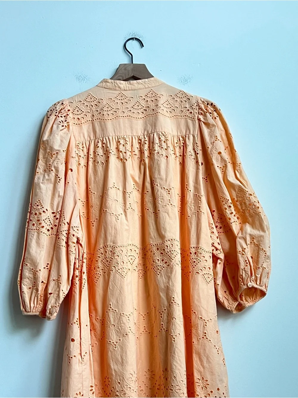 Universal Threads Eyelet Dress Orange Puff Sleeve CottageCore XL Babydoll Whimsy - Picture 12 of 13